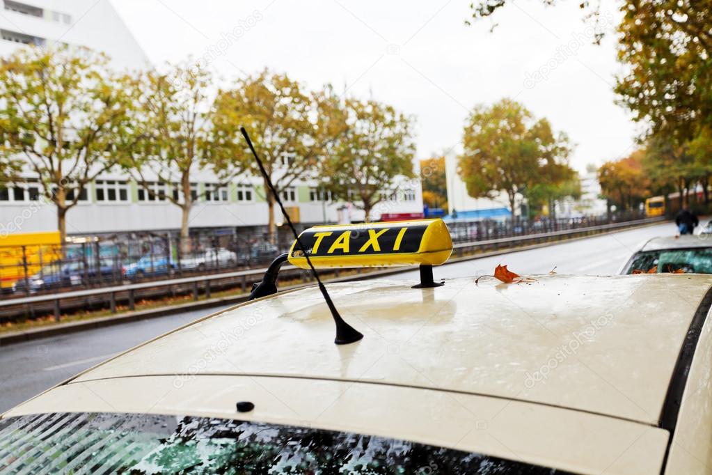 taxi car on urban road