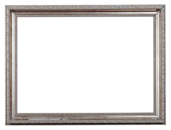Old carved picture frame with cut out canvas — Stock Photo, Image
