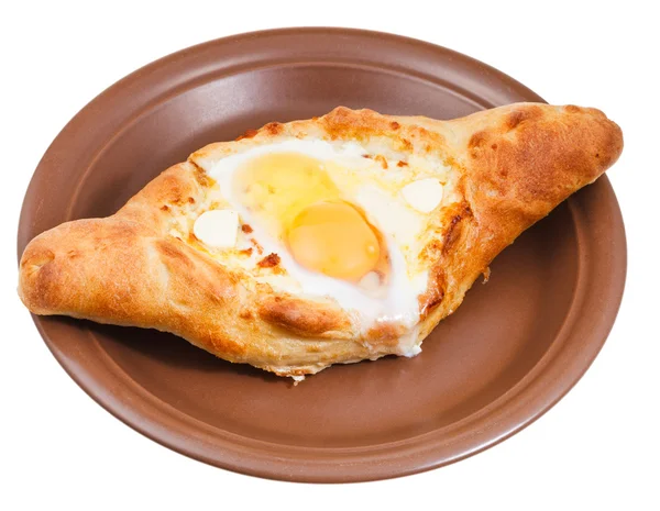 Ajarian khachapuri (Georgian cheese pastry — Stock Photo, Image