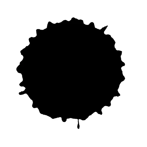 Round black ink blot — Stock Photo, Image