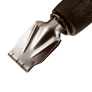 brede metalen puntje van de pen tekening close-up