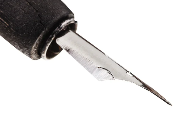 Pennino affilato in acciaio della penna da vicino — Foto Stock