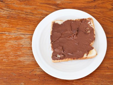 sweet sandwich - toast with chocolate spread clipart