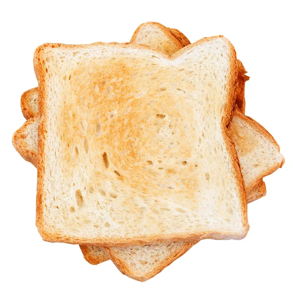 Pane tostato appena preparato isolato su bianco — Foto Stock