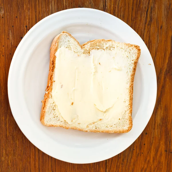 Bröd och smör smörgås — Stockfoto