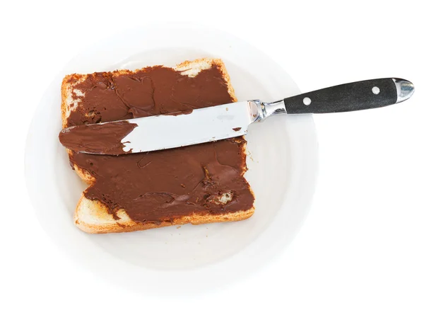 Sweet sandwich - toast with chocolate spread — Stock Photo, Image