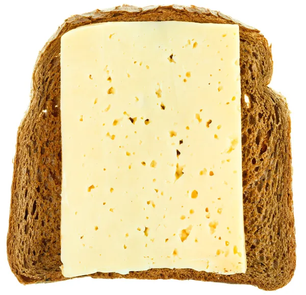 Bovenaanzicht van brood en kaas sandwich — Stockfoto