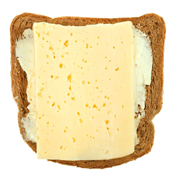 Bread and butter and cheeese sandwich — Stock Photo, Image