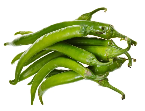 Pods of green hot peppers — Stock Photo, Image