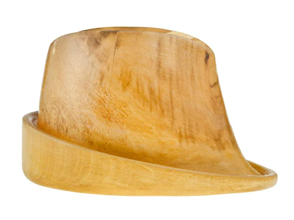 Vista lateral do bloco de chapéu de madeira de tília — Fotografia de Stock