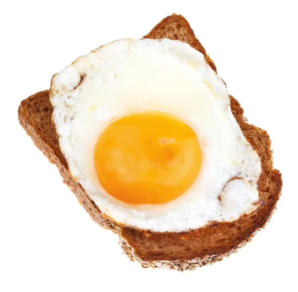 Sandwich from fried egg and toasted rye bread — Stock Photo, Image