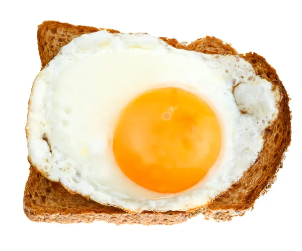 Sandwich from fried egg and toasted rye bread — Stock Photo, Image