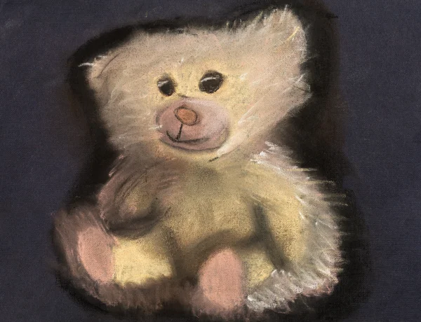 Children drawing - toy soft bear — Stock Photo, Image