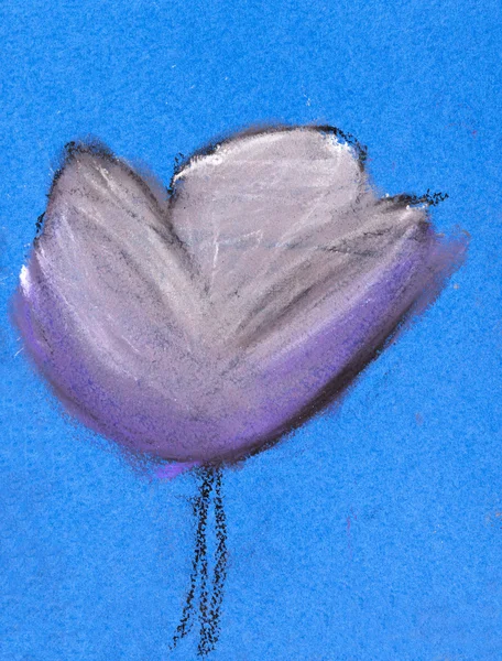Desenho de crianças - tulipa branca — Fotografia de Stock