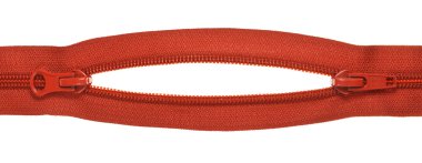 Kırmızı kapalı uçlu ZIP fastener iki kaydırıcıları