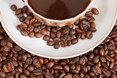 fincan kahve ve kavrulmuş fasulye