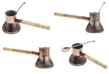 uzun saplı vintage bakır Tencere Seti