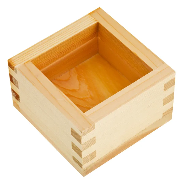 Japanse houten kist masu met sake — Stockfoto
