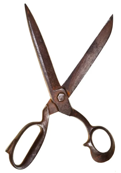 Wide open old tailor scissors — Stock Photo, Image