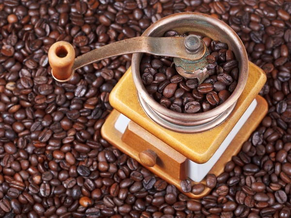 Top view of retro manual coffee grinder — Stock Photo, Image