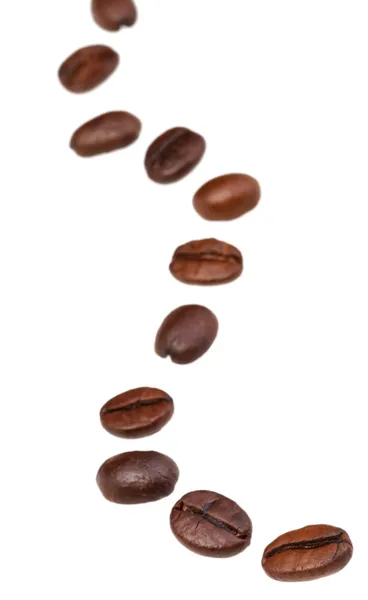 Winding line from roasted coffee beans — Stock Photo, Image