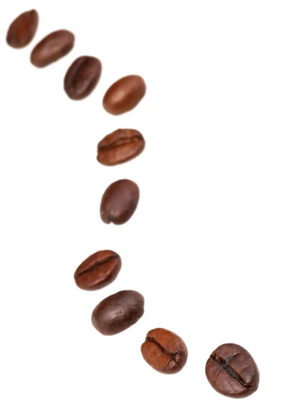 Twisting line from roasted coffee beans — Stock Photo, Image