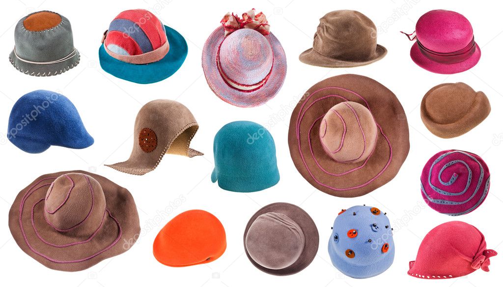 collection of felt ladies hats