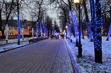gece aydınlatma Moskova Bulvarı