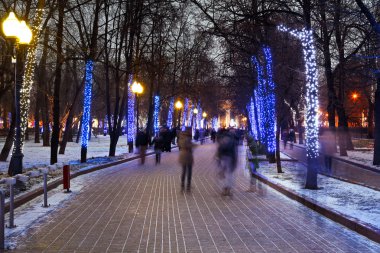 gece aydınlatma Moskova Bulvarı