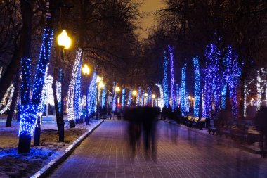 gece aydınlatma Moskova Bulvarı