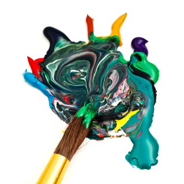 paintbrush blends multicolored watercolors clipart