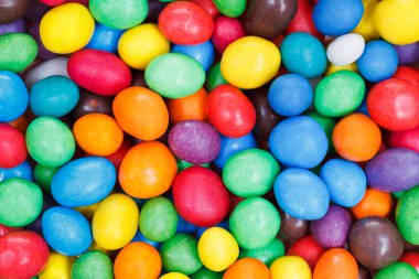 multi-colored chocolate candy dragees clipart