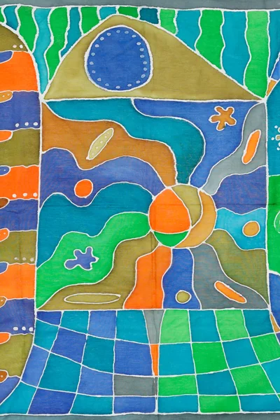 Abstract pattern on handmade silk batik — Stock Photo, Image