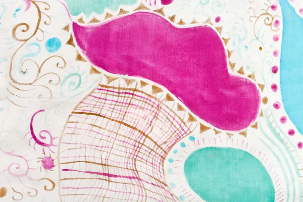 Pola abstrak pada batik sutra buatan tangan — Stok Foto