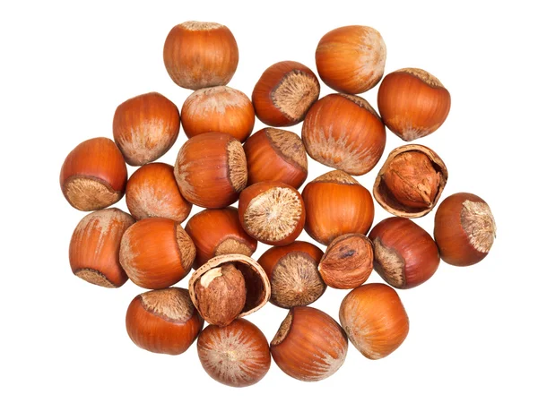 Handful of hazelnuts isolated — Stock Photo, Image