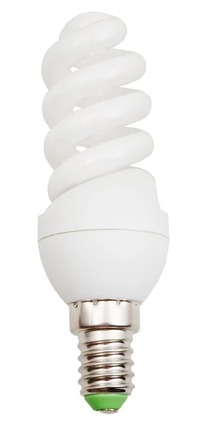 Lâmpada fluorescente helicoidal de poupança de energia — Fotografia de Stock