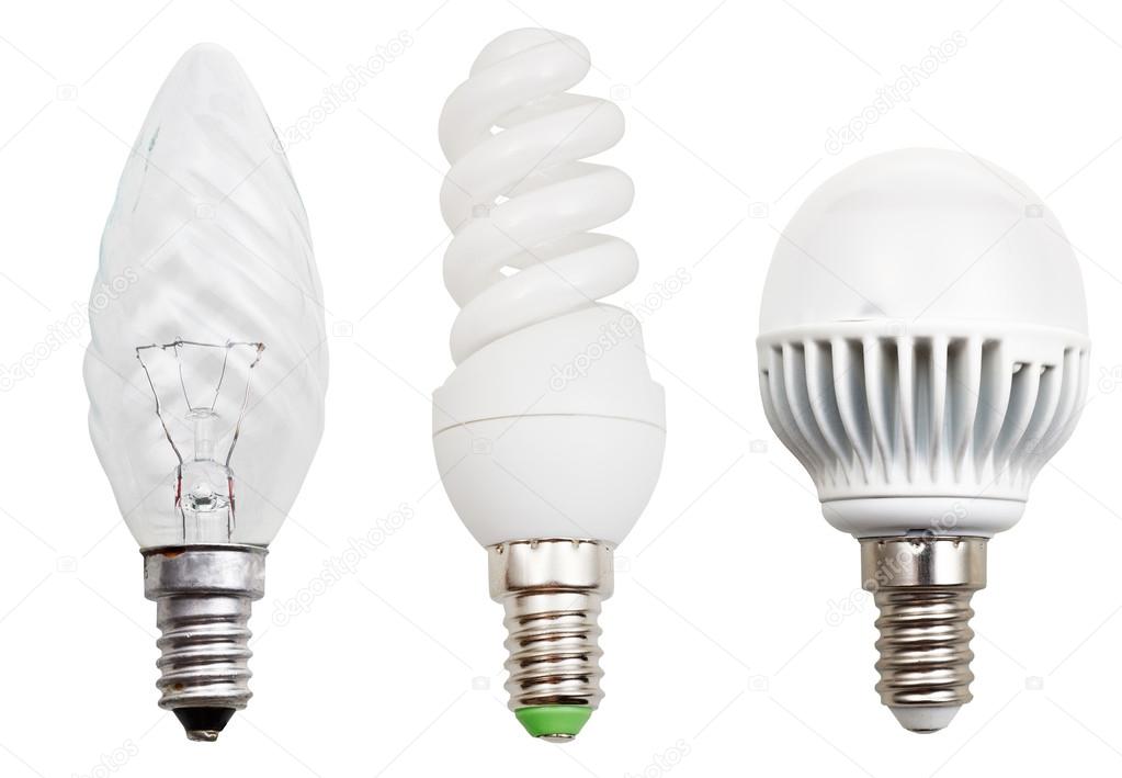 incandescent, compact fluorescent, LED light bulbs