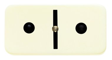 izole üzerinde beyaz bir domino kiremit