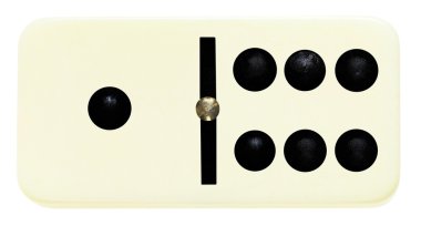 izole üzerinde beyaz bir domino kiremit