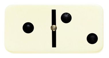 izole üzerinde beyaz bir domino kiremit