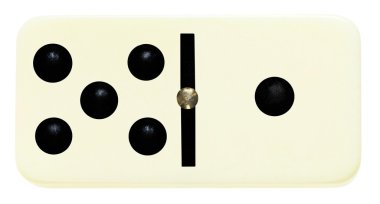 izole üzerinde beyaz bir domino kiremit