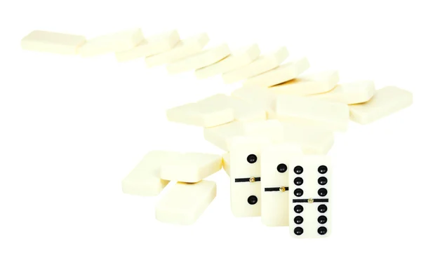 Serpentina de dominós caídos — Fotografia de Stock