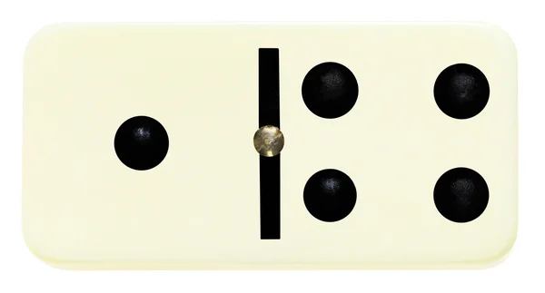 Een domino tegel op geïsoleerde op wit — Stockfoto