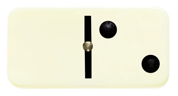 One domino tile on isolated on white — Stock Photo, Image