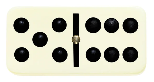 Izole üzerinde beyaz bir domino kiremit — Stok fotoğraf