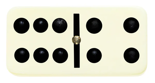 Płytki domino jeden na białym tle — Zdjęcie stockowe
