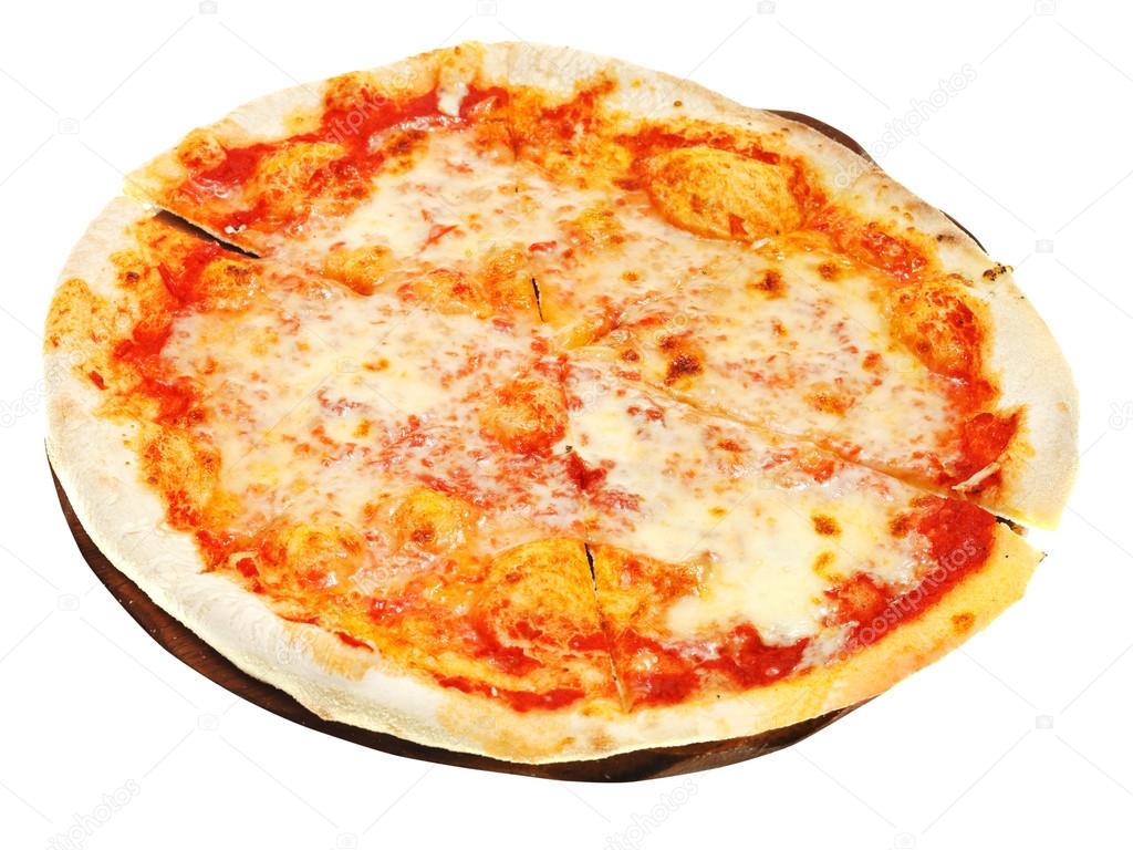 italian pizza Margherita on wooden board