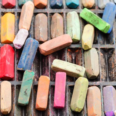 dizi çok kullanılan sanatsal kuru pastel