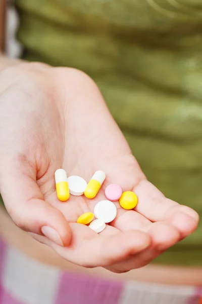 Several tablets in patient arm — Stock Photo, Image