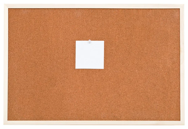 One small sheet of paper on bulletin cork board — Stock Photo, Image